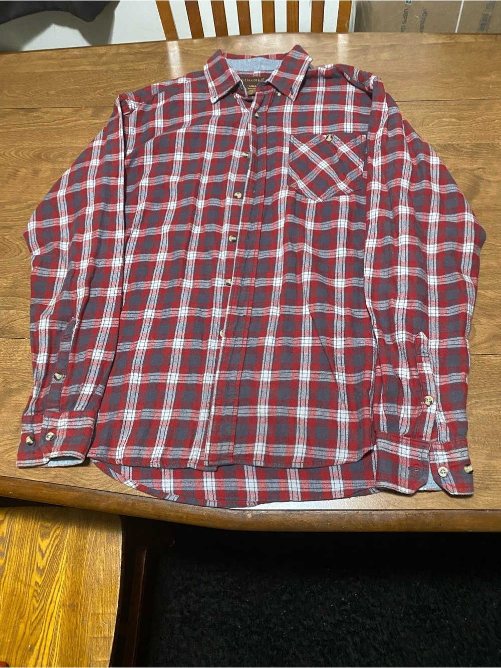 Casual Red Plaid Long-Sleeve Button-Down Shirt